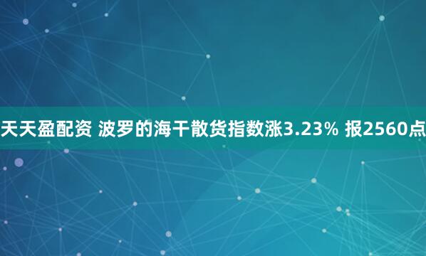 天天盈配资 波罗的海干散货指数涨3.23% 报2560点
